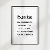 Celebrate Exercising UNFRAMED Print Workout Motivation Wall Art